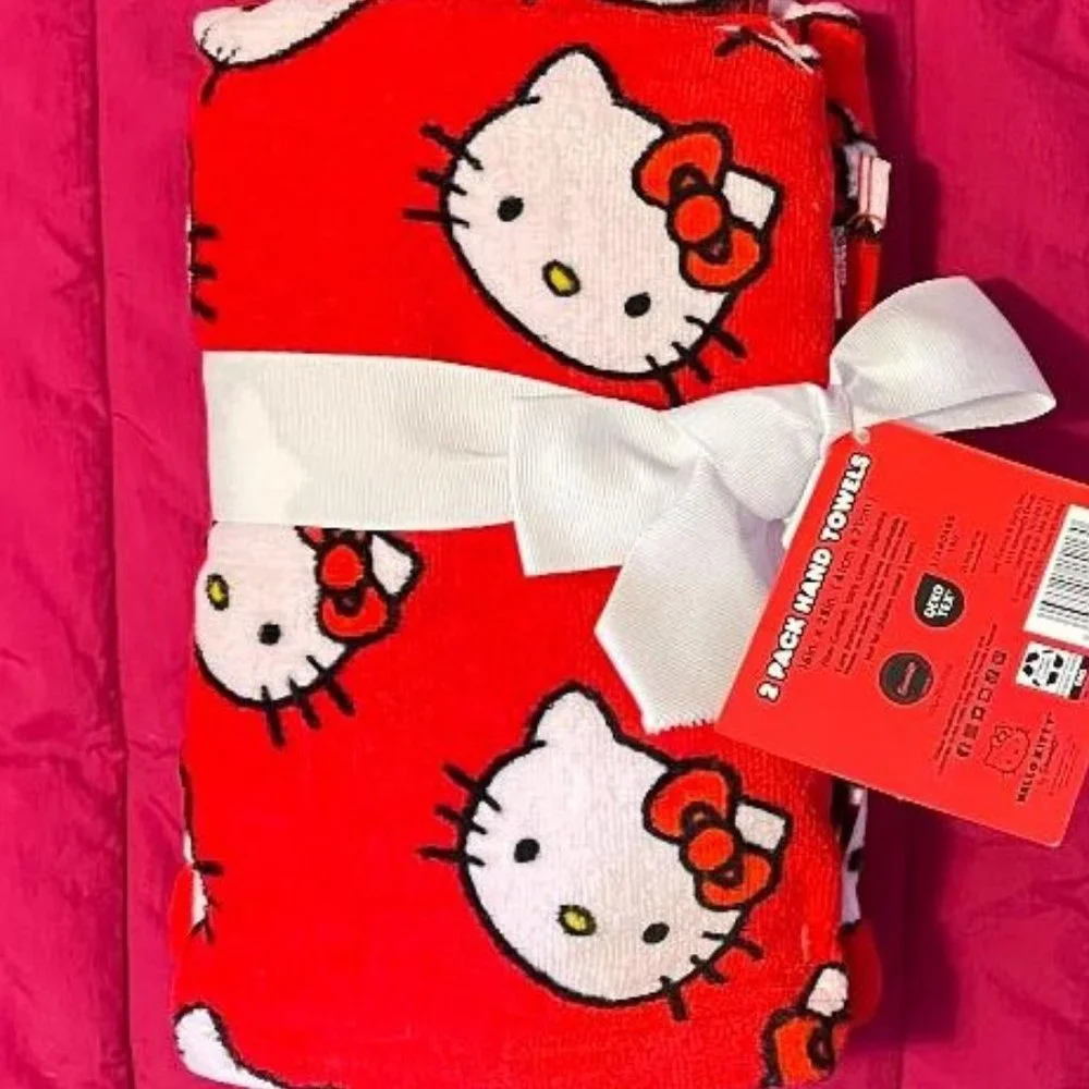 NEW & BEAUTIFUL HELLO KITTY HAND TOWELS THICK & ABSORBENT LARGE SIZE 16
